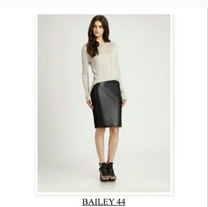 NWT Bailey 44 Midi Faux Leather Panel Skirt